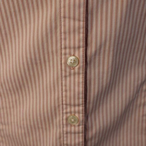 Express Essential Stretch Long Sleeved Shirt w/ Shades of Pink Pinstripes, Small - Picture 5 of 6